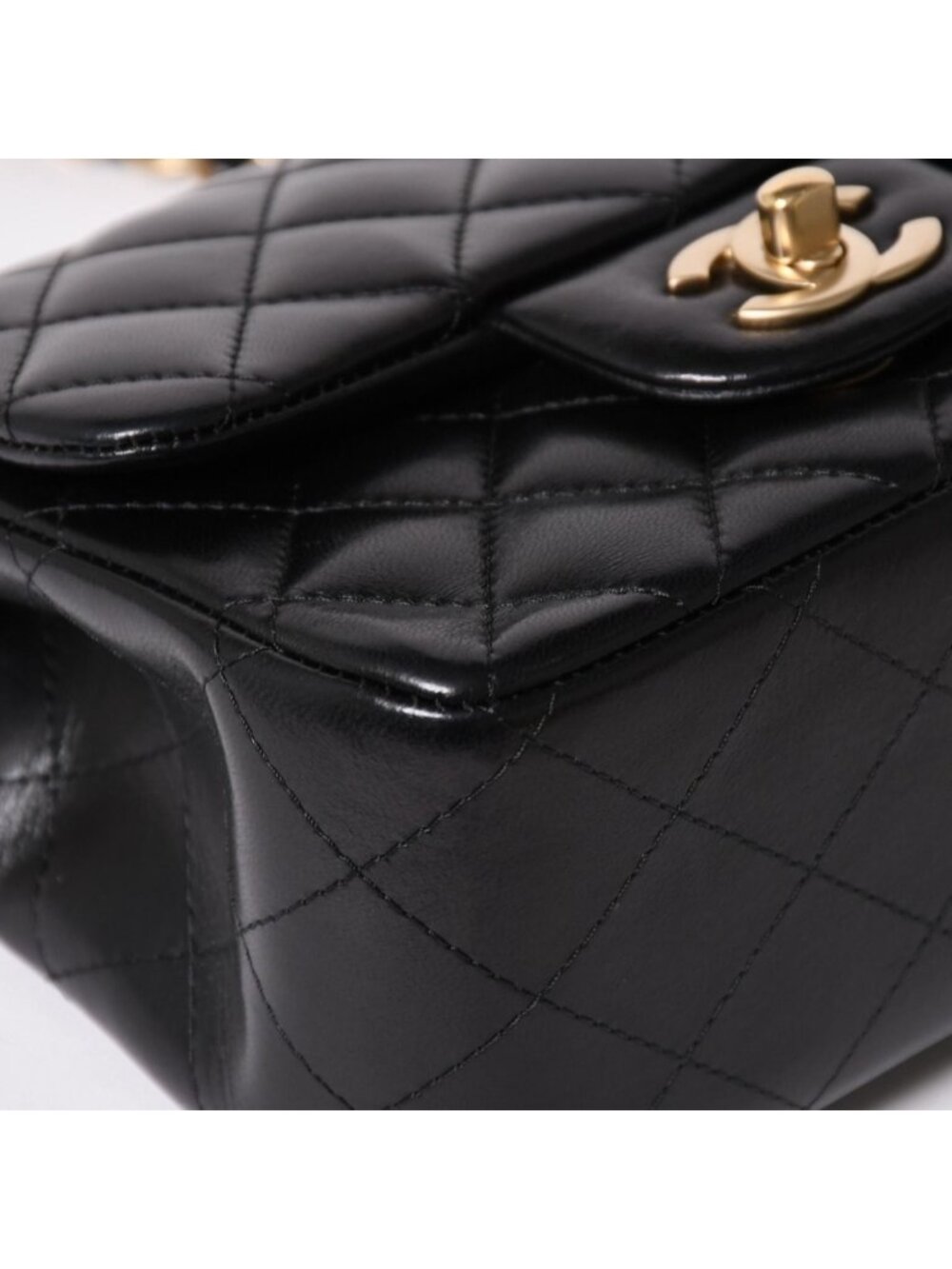 Chanel Mini Quilted 17 S Flap S Chain Shoulder Bag CC Logo Lambskin Black - Picture 10 of 16